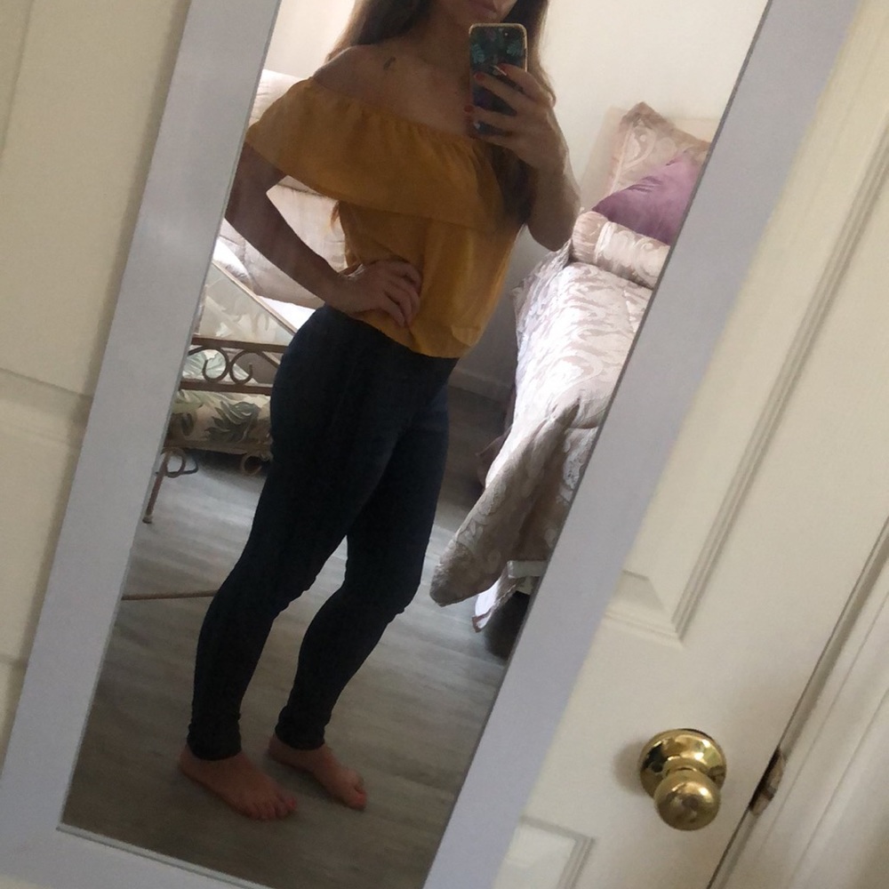 Mustard off the shoulder top